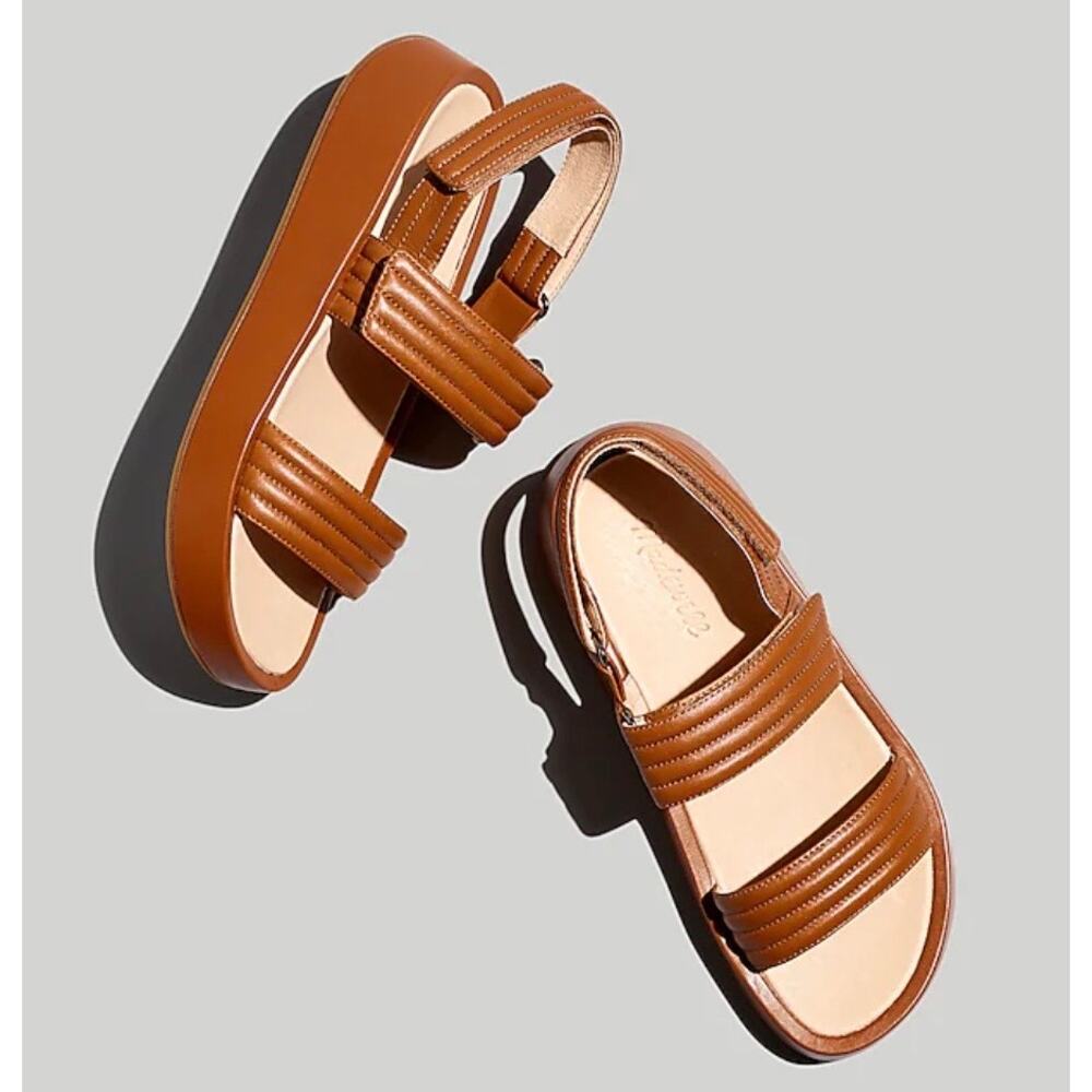 Madewell Brown Leather Strappy Platform Sandals